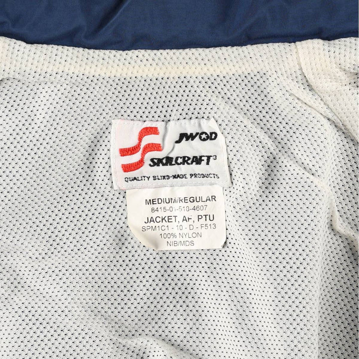 Genuine US military USAIR FORCE SKILCRAFT PTU training jacket, nylon jacket, made in USA, MEDIUM Nylon navy blue type Vintage Second Hand