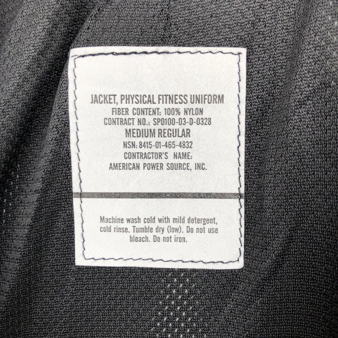 2000'S US Military Issue IPFU Training Jacket, Nylon Jacket, Made in USA, MEDIUM REGULAR (Men's M equivalent) Nylon gray type Vintage Second Hand
