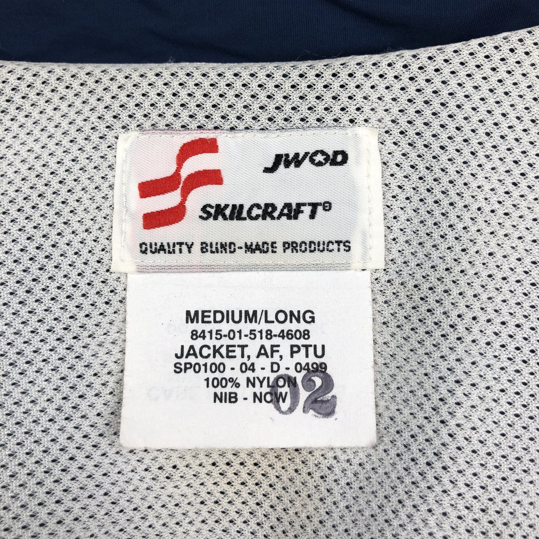 2000'S US Military Issue SKILCRAFT PTU Training Jacket Nylon Jacket Made in USA MEDIUM Nylon navy blue type Vintage Second Hand