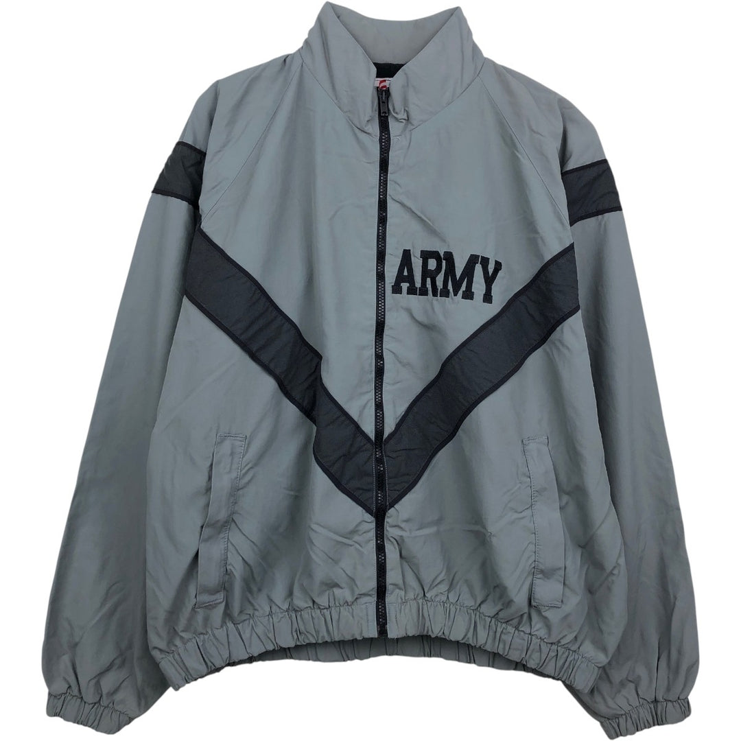 1990'S US Military Issue SKILCRAFT IPFU Training Jacket Nylon Jacket Made in USA Large Nylon gray type Vintage Second Hand
