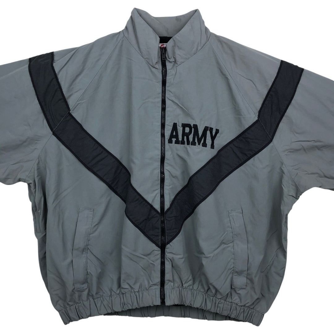 1990'S US Military Issue SKILCRAFT IPFU Training Jacket Nylon Jacket Made in USA Large Nylon gray type Vintage Second Hand