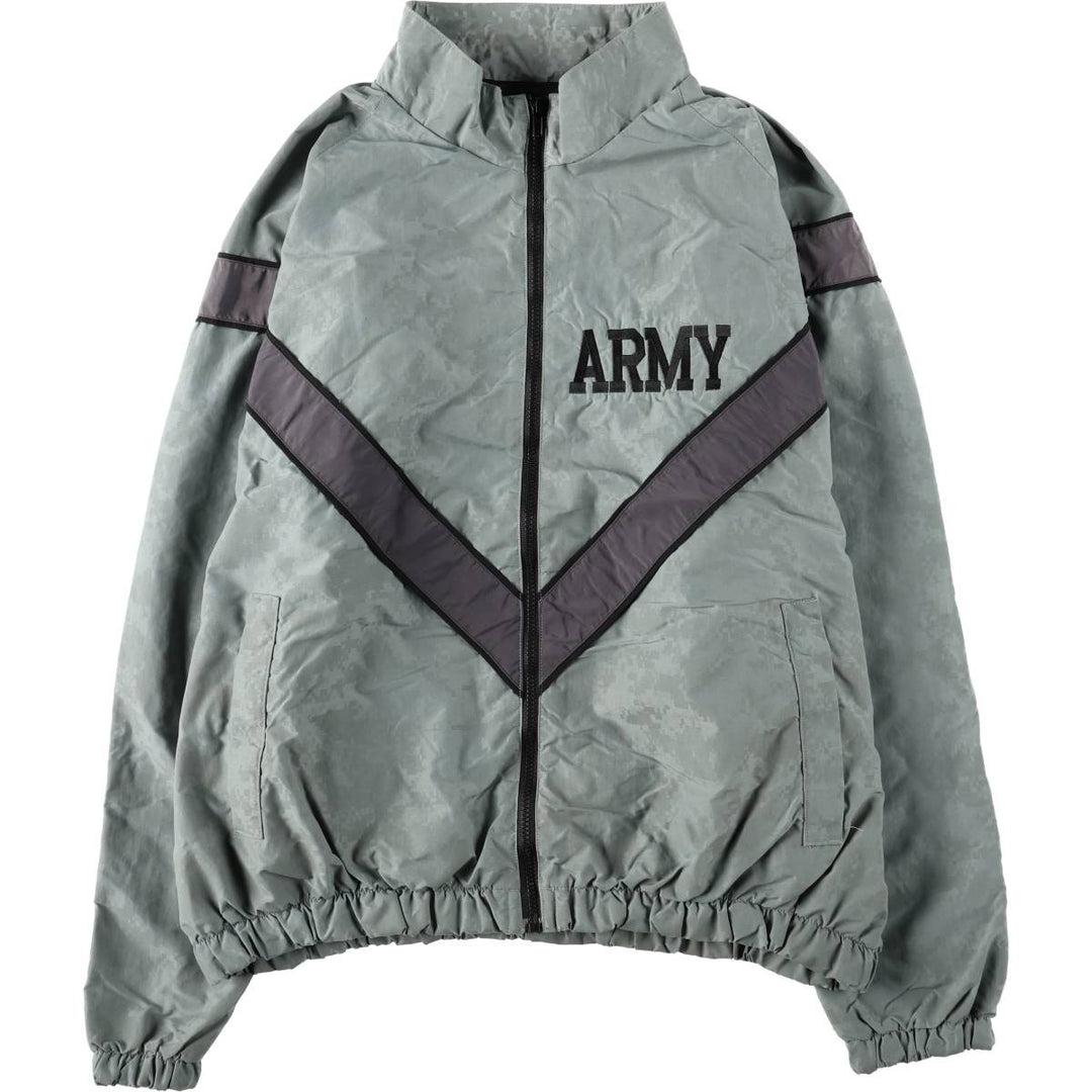 US Army SKILCRAFT PFU Training Jacket, ACU Digital Camo Nylon Jacket, Made in USA, Large Size Nylon gray type Vintage Second Hand