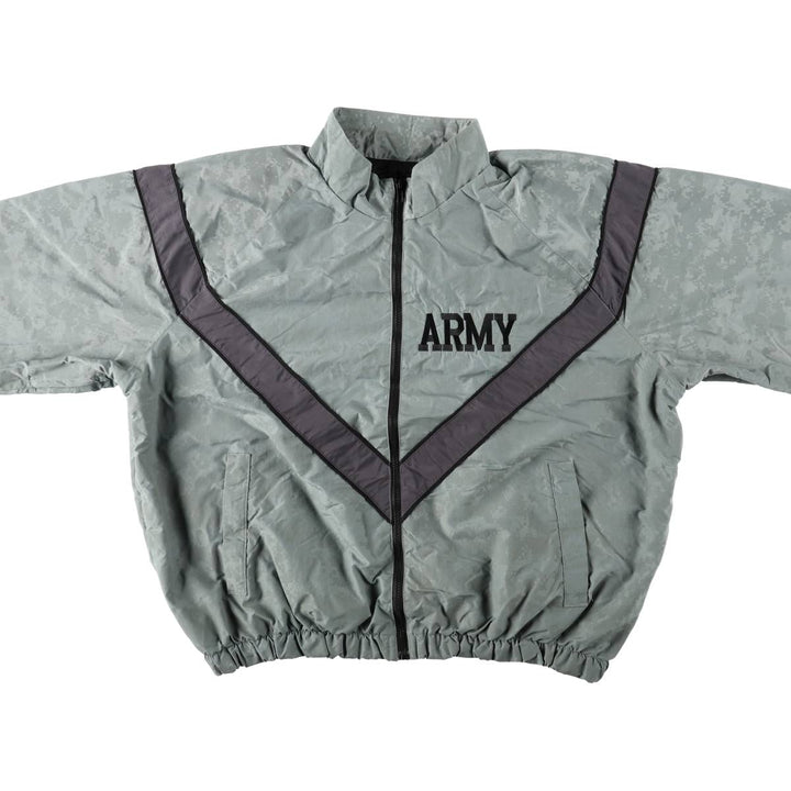 US Army SKILCRAFT PFU Training Jacket, ACU Digital Camo Nylon Jacket, Made in USA, Large Size Nylon gray type Vintage Second Hand