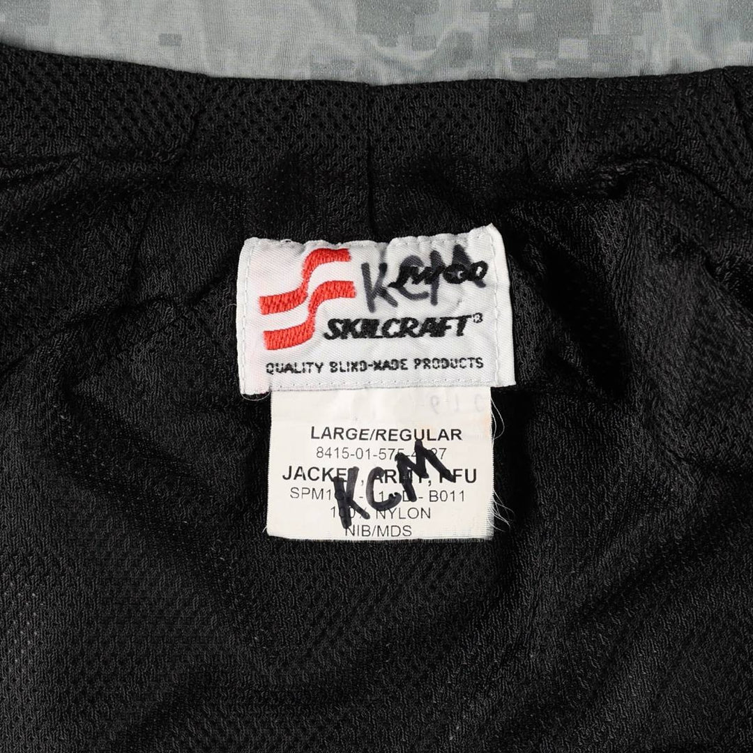 US Army SKILCRAFT PFU Training Jacket, ACU Digital Camo Nylon Jacket, Made in USA, Large Size Nylon gray type Vintage Second Hand