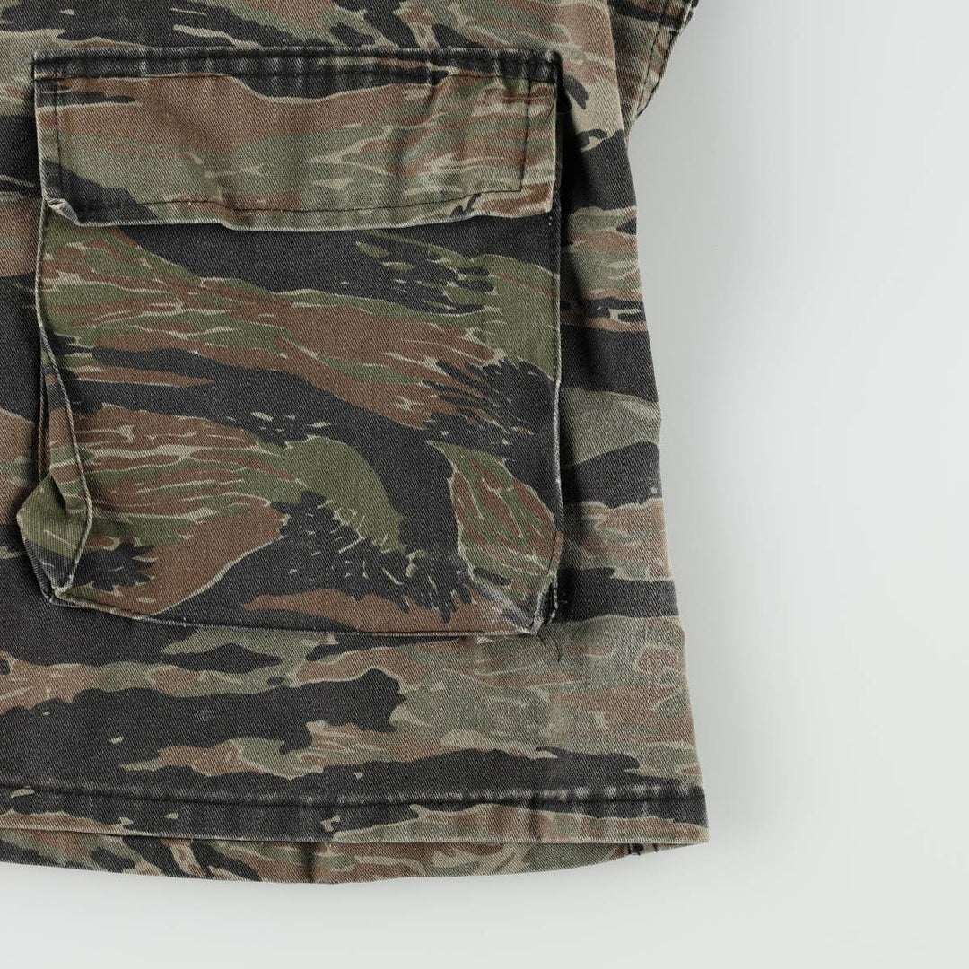 ROTHCO Civilian Camouflage Pattern Tiger Stripe Camo BDU Military Jacket, Made in USA, Men's Size L (approx.) polyester Khaki type Vintage Second Hand