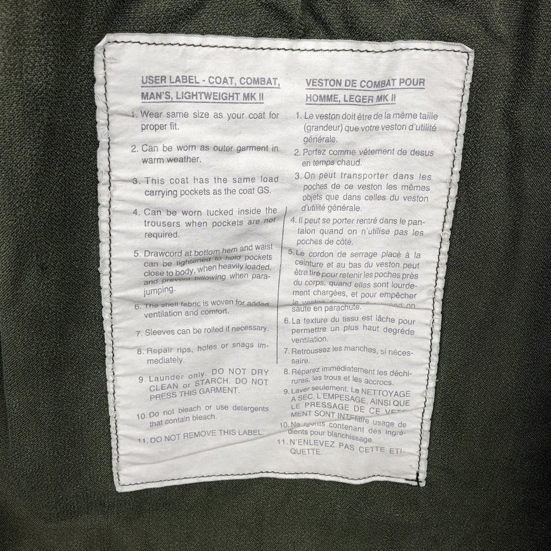 1980'S Canadian Military Combat Jacket 7138, Men's Size M (Equivalent), Vintage polyester Khaki type Vintage Second Hand