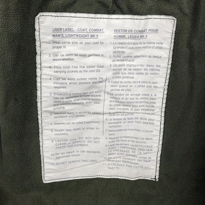 1980'S Canadian Military Combat Jacket 7138, Men's Size M (Equivalent), Vintage polyester Khaki type Vintage Second Hand