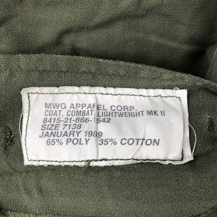 1980'S Canadian Military Combat Jacket 7138, Men's Size M (Equivalent), Vintage polyester Khaki type Vintage Second Hand