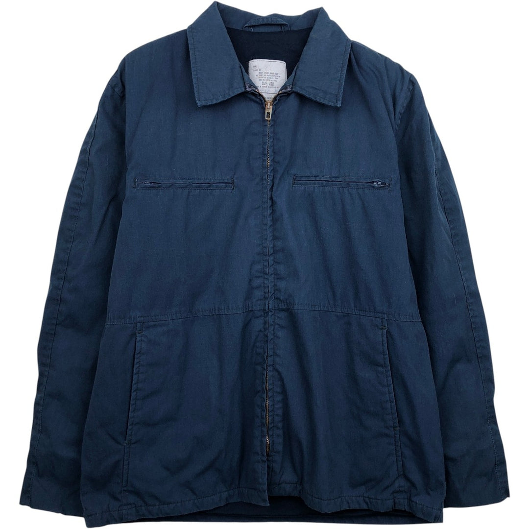Genuine US Navy Military Utility Jacket, Made in USA, Size 42R (equivalent to Men's L) polyester navy blue type Vintage Second Hand