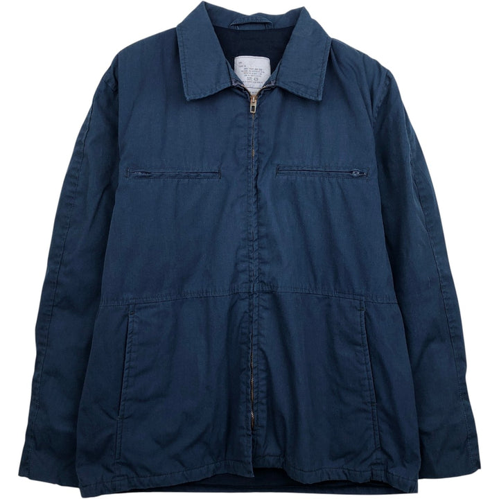 Genuine US Navy Military Utility Jacket, Made in USA, Size 42R (equivalent to Men's L) polyester navy blue type Vintage Second Hand
