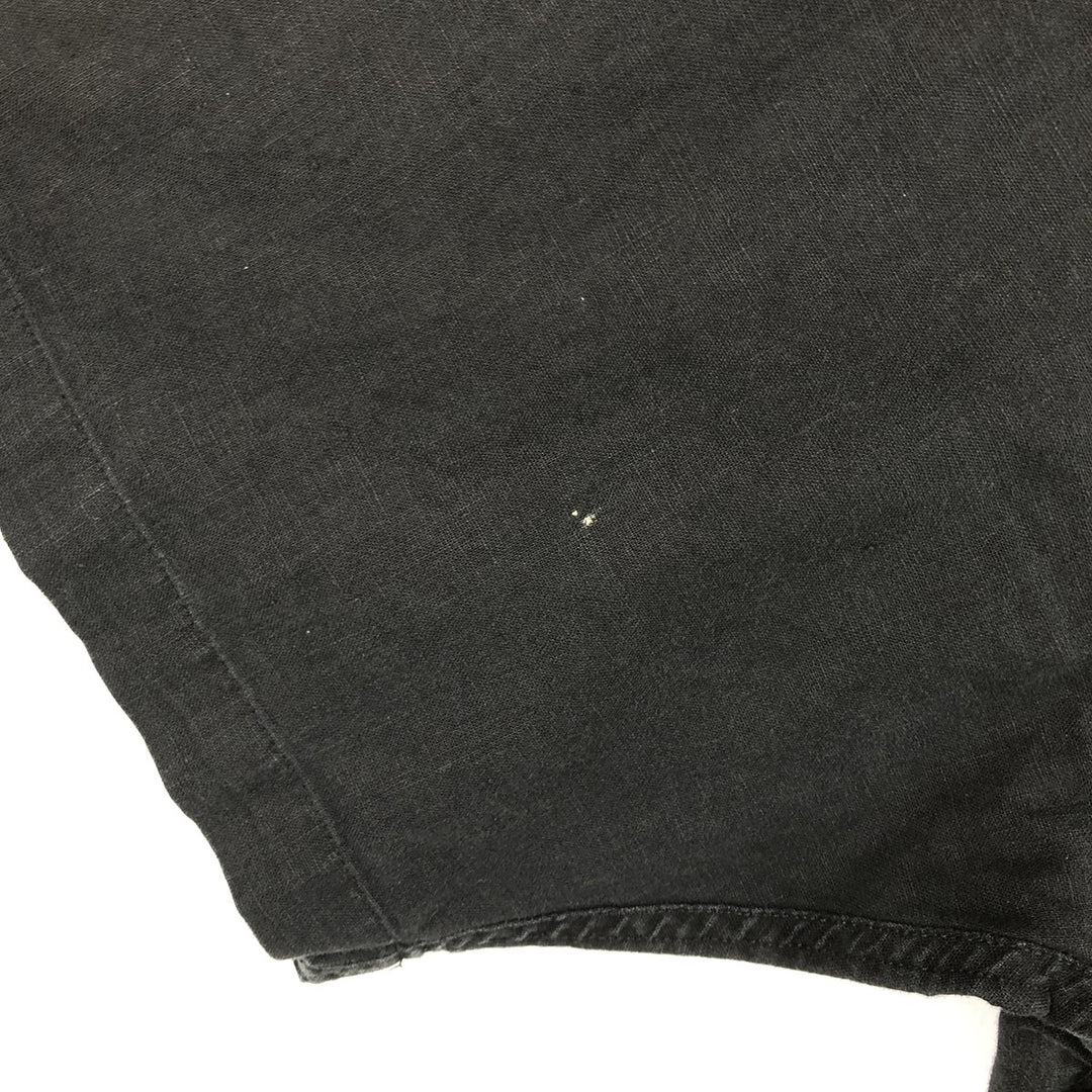 Eddie Bauer Short-Sleeve Linen Box Shirt, Men's Size XXL (approx.) linen black type Vintage Second Hand