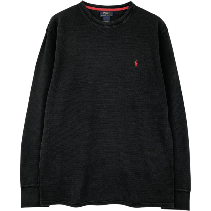 Ralph Lauren POLO RALPH LAUREN Thermal Long T-Shirt Men's XXL cotton black type Vintage Second Hand