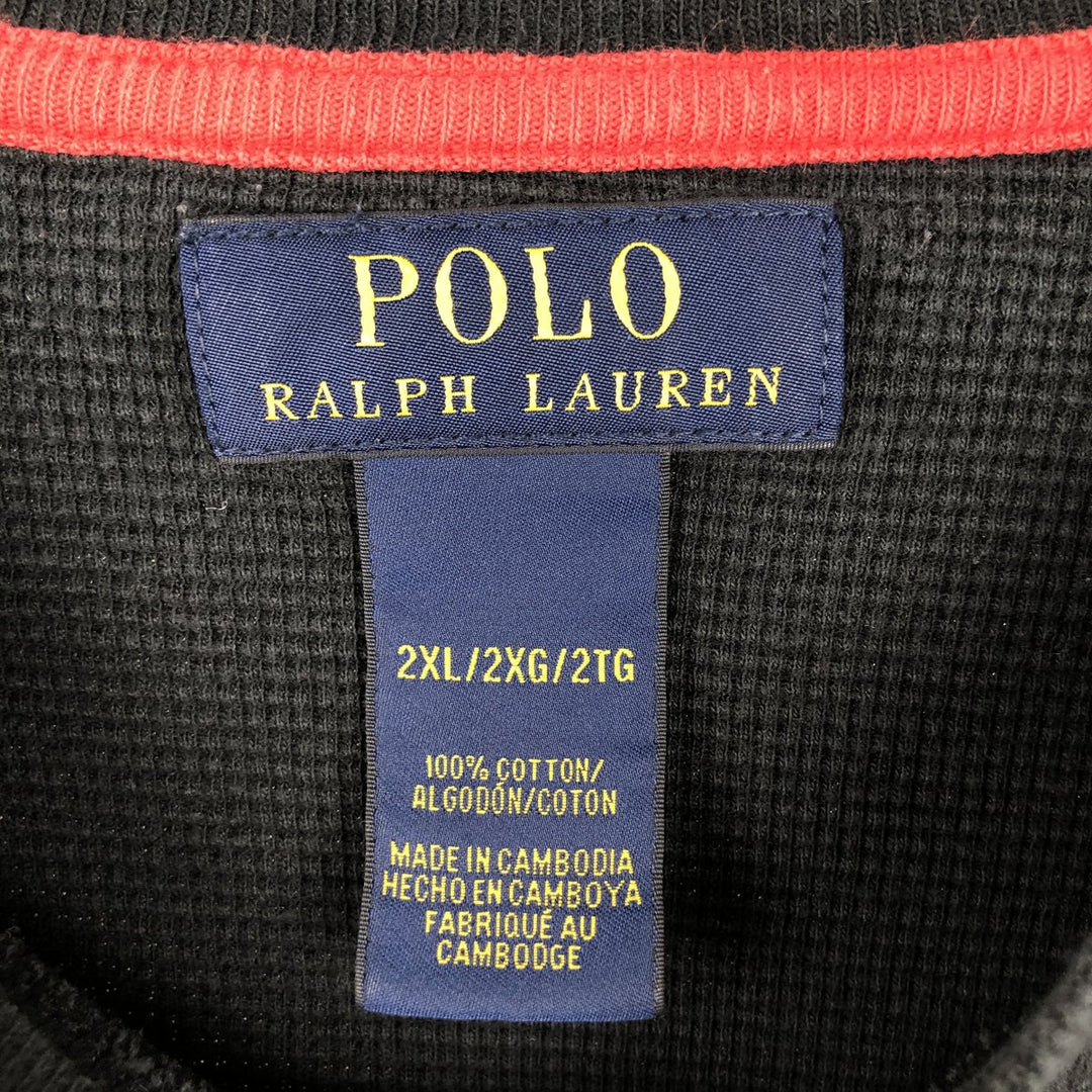 Ralph Lauren POLO RALPH LAUREN Thermal Long T-Shirt Men's XXL cotton black type Vintage Second Hand