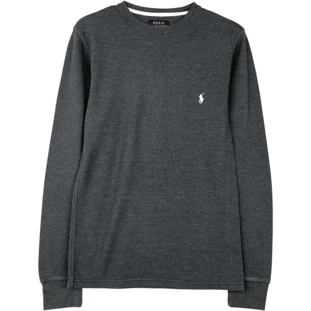 Ralph Lauren POLO RALPH LAUREN Thermal Long T-shirt Men's S size cotton Charcoal Vintage Second Hand