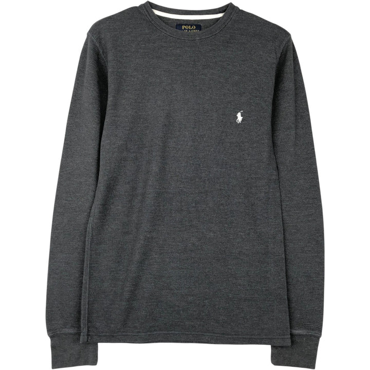 Ralph Lauren POLO RALPH LAUREN Thermal Long T-shirt Men's S size cotton Charcoal Vintage Second Hand