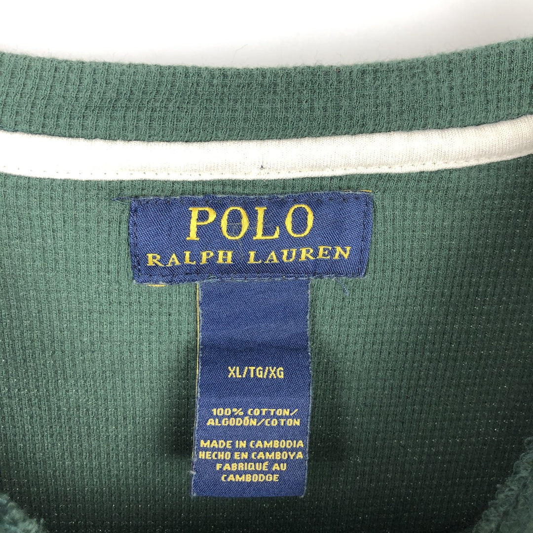 Ralph Lauren POLO RALPH LAUREN Thermal Long T-Shirt Men's XL cotton green type Vintage Second Hand