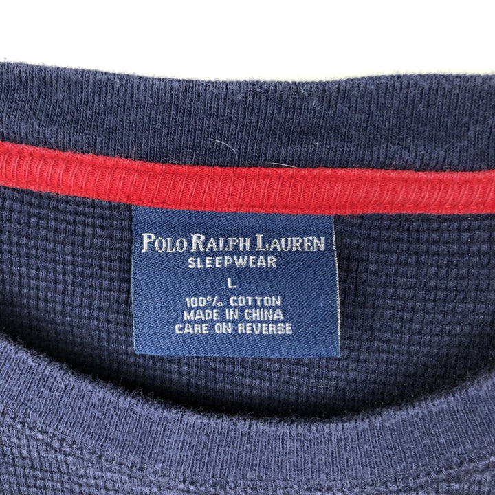 Ralph Lauren POLO RALPH LAUREN SLEEPWEAR Thermal Long T-Shirt, Men's Size L cotton navy blue type Vintage Second Hand
