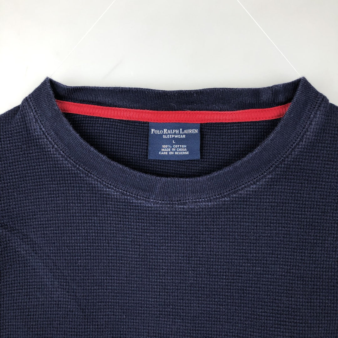 Ralph Lauren POLO RALPH LAUREN SLEEPWEAR Thermal Long T-Shirt, Men's Size L cotton navy blue type Vintage Second Hand