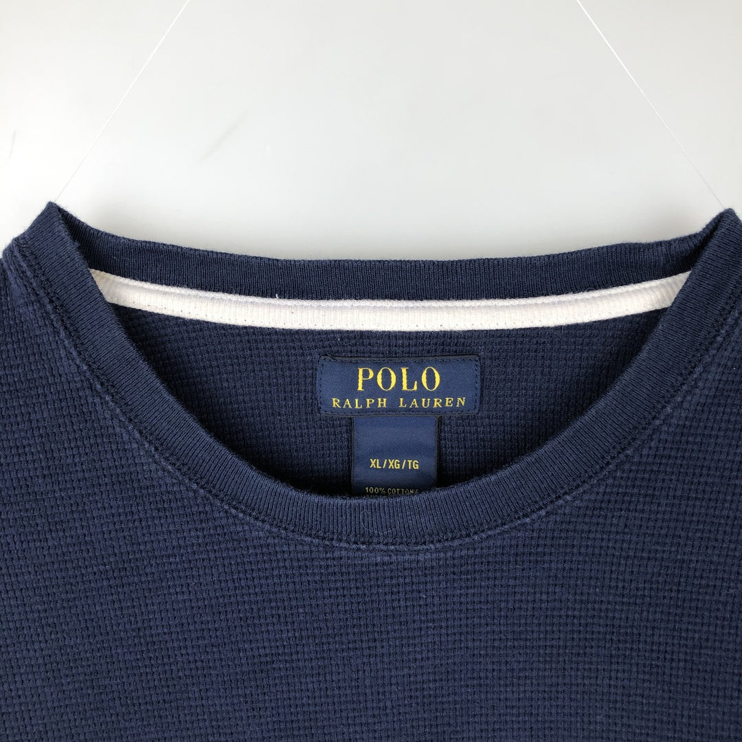 Ralph Lauren POLO RALPH LAUREN Thermal Long T-Shirt Men's XL cotton navy blue type Vintage Second Hand