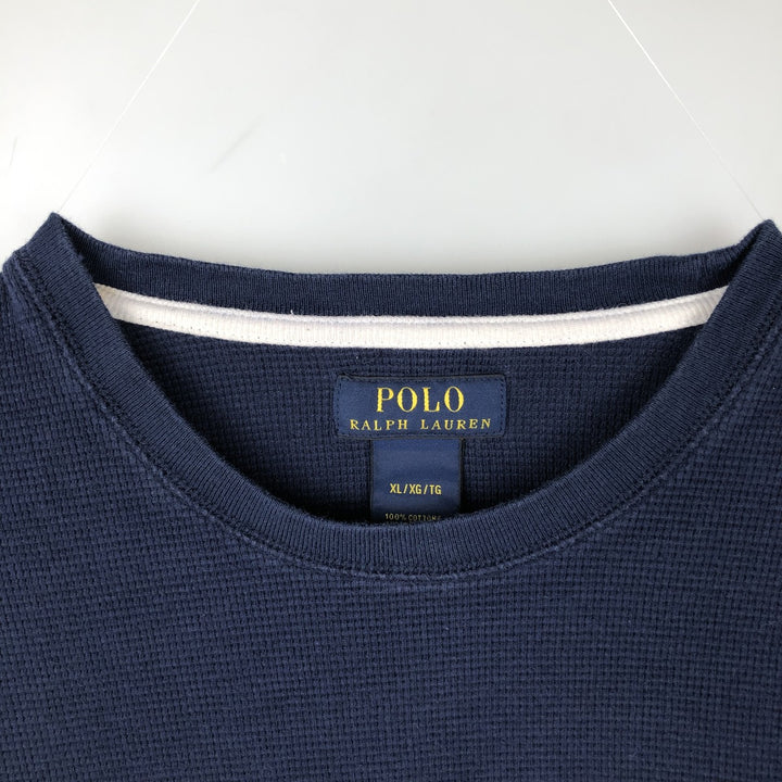Ralph Lauren POLO RALPH LAUREN Thermal Long T-Shirt Men's XL cotton navy blue type Vintage Second Hand