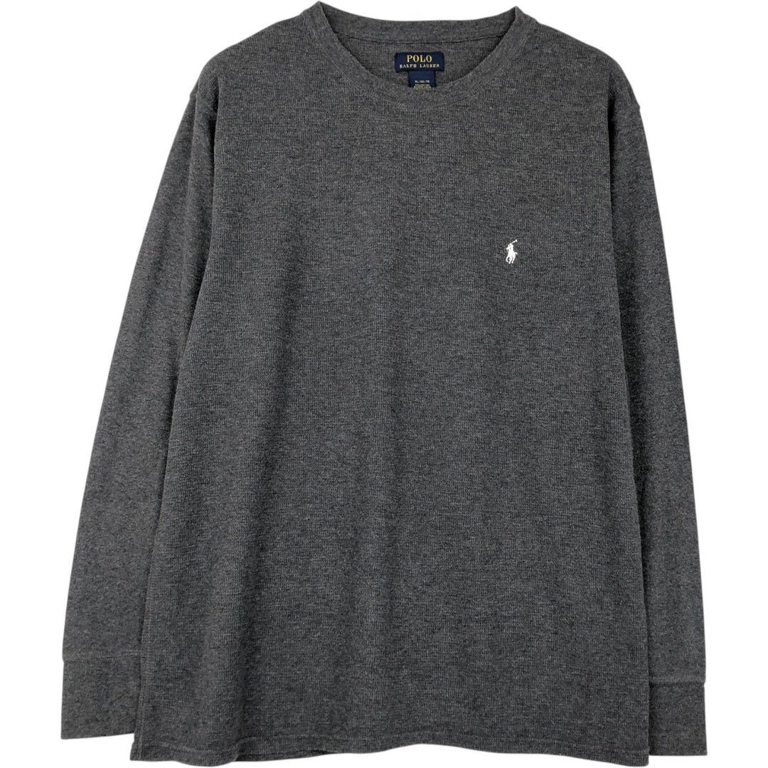 Ralph Lauren POLO RALPH LAUREN Thermal Long T-shirt Waffle Men's XL cotton gray type Vintage Second Hand