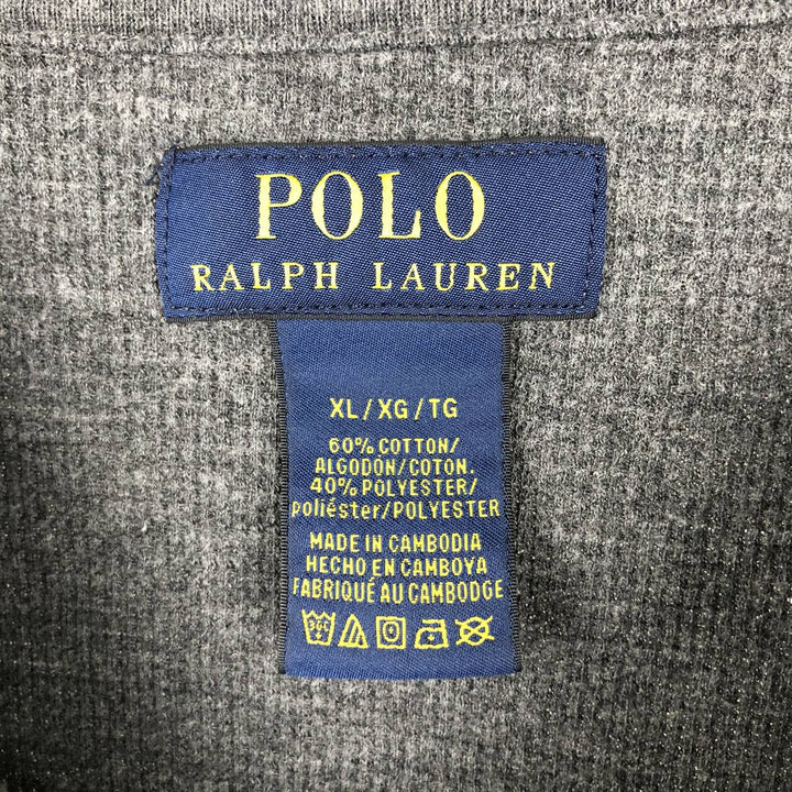 Ralph Lauren POLO RALPH LAUREN Thermal Long T-shirt Waffle Men's XL cotton gray type Vintage Second Hand