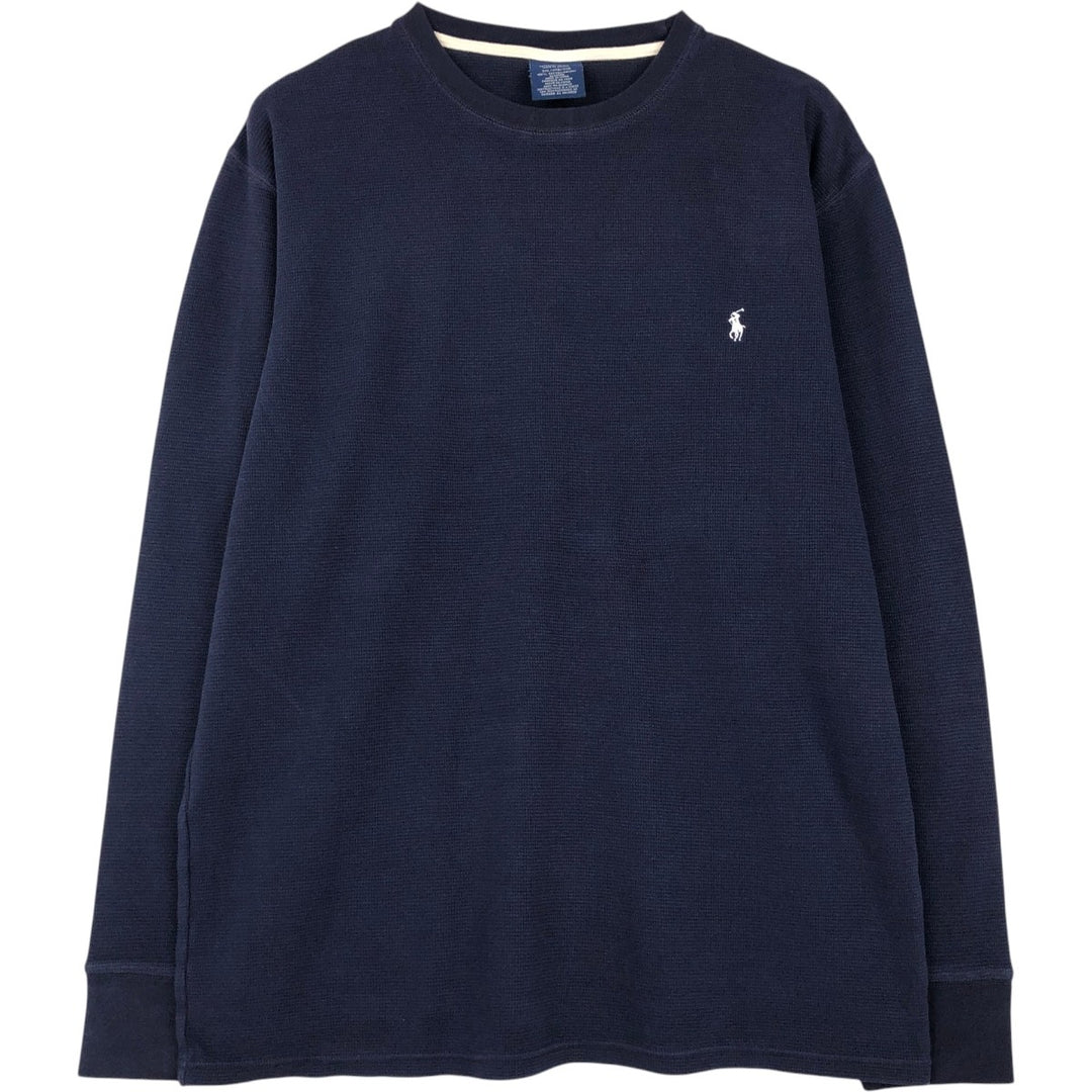 Ralph Lauren POLO RALPH LAUREN SLEEPWEAR Thermal Long T-Shirt, Men's XXL cotton navy blue type Vintage Second Hand