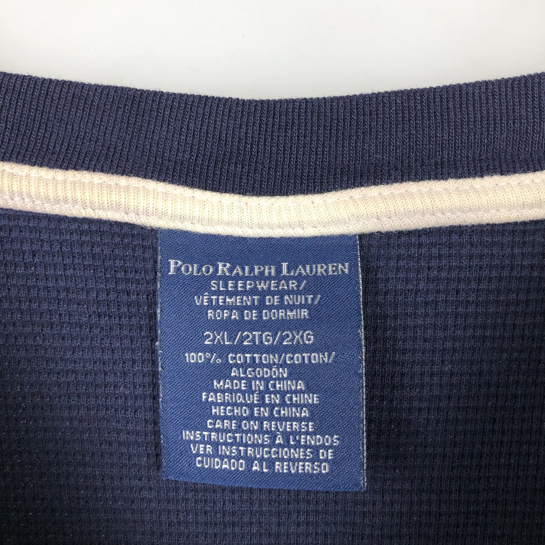Ralph Lauren POLO RALPH LAUREN SLEEPWEAR Thermal Long T-Shirt, Men's XXL cotton navy blue type Vintage Second Hand