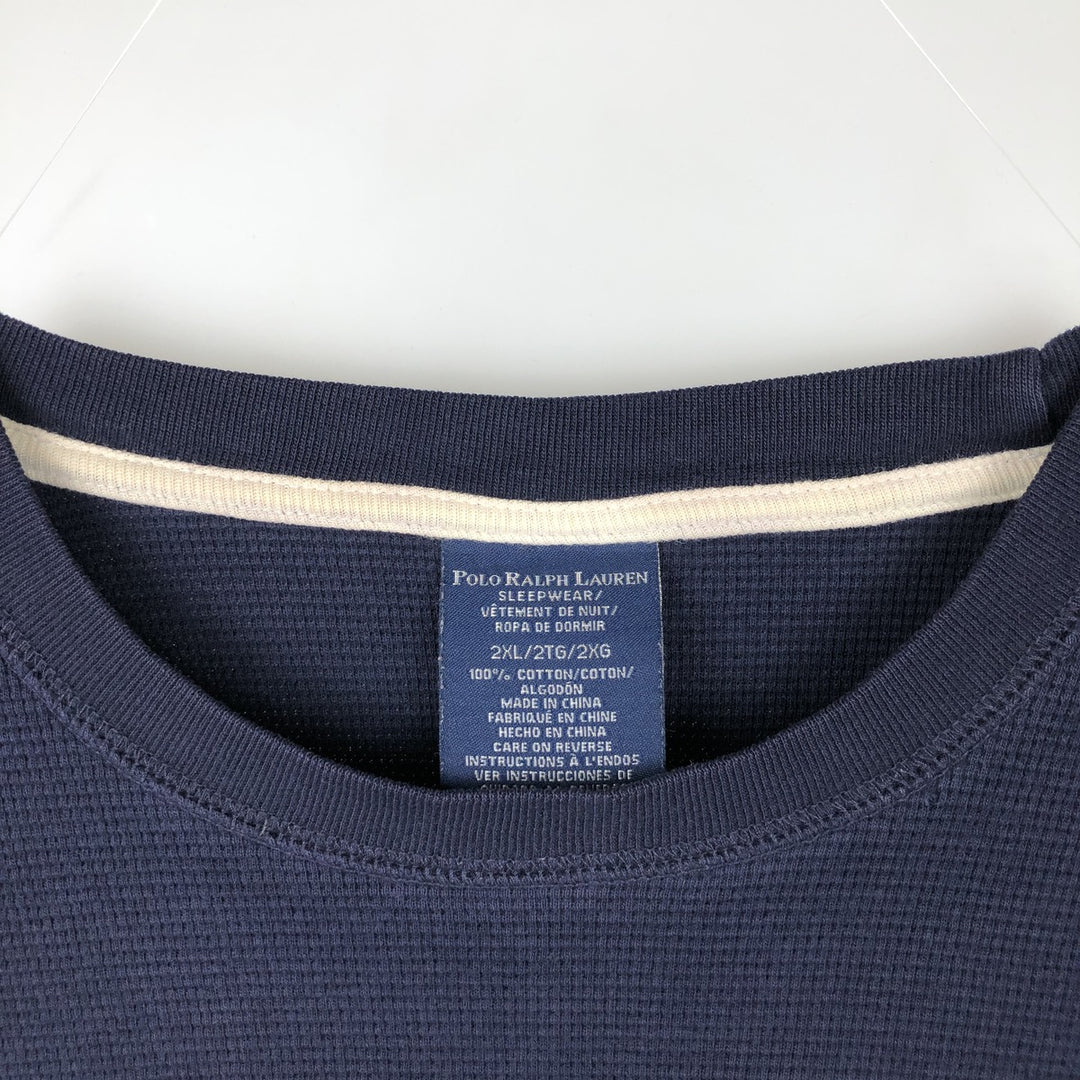 Ralph Lauren POLO RALPH LAUREN SLEEPWEAR Thermal Long T-Shirt, Men's XXL cotton navy blue type Vintage Second Hand