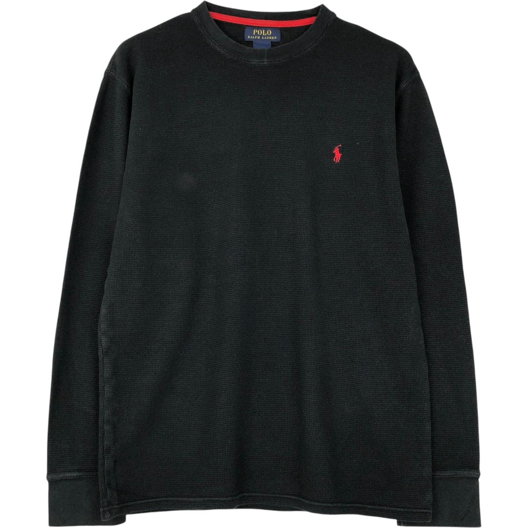 Ralph Lauren POLO RALPH LAUREN Thermal Long T-Shirt Men's Size L cotton black type Vintage Second Hand