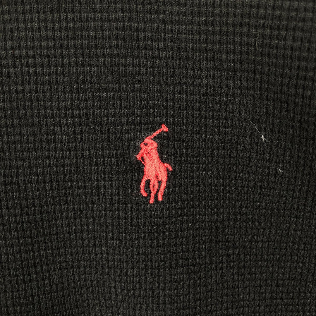 Ralph Lauren POLO RALPH LAUREN Thermal Long T-Shirt Men's Size L cotton black type Vintage Second Hand
