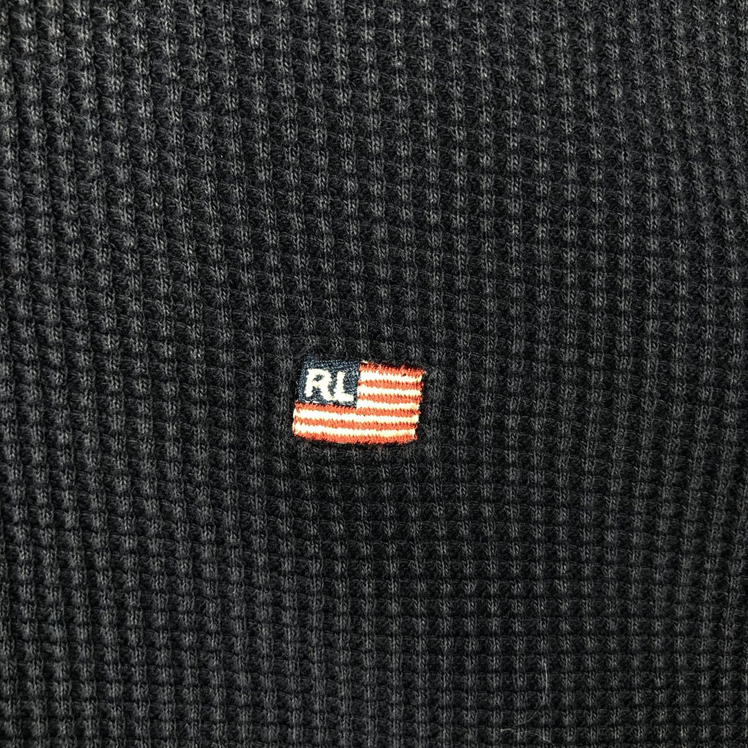 2000'S Ralph Lauren Polo Jeans Company Thermal Long T-Shirt, Waffle, Men's XL cotton navy blue type Vintage Second Hand