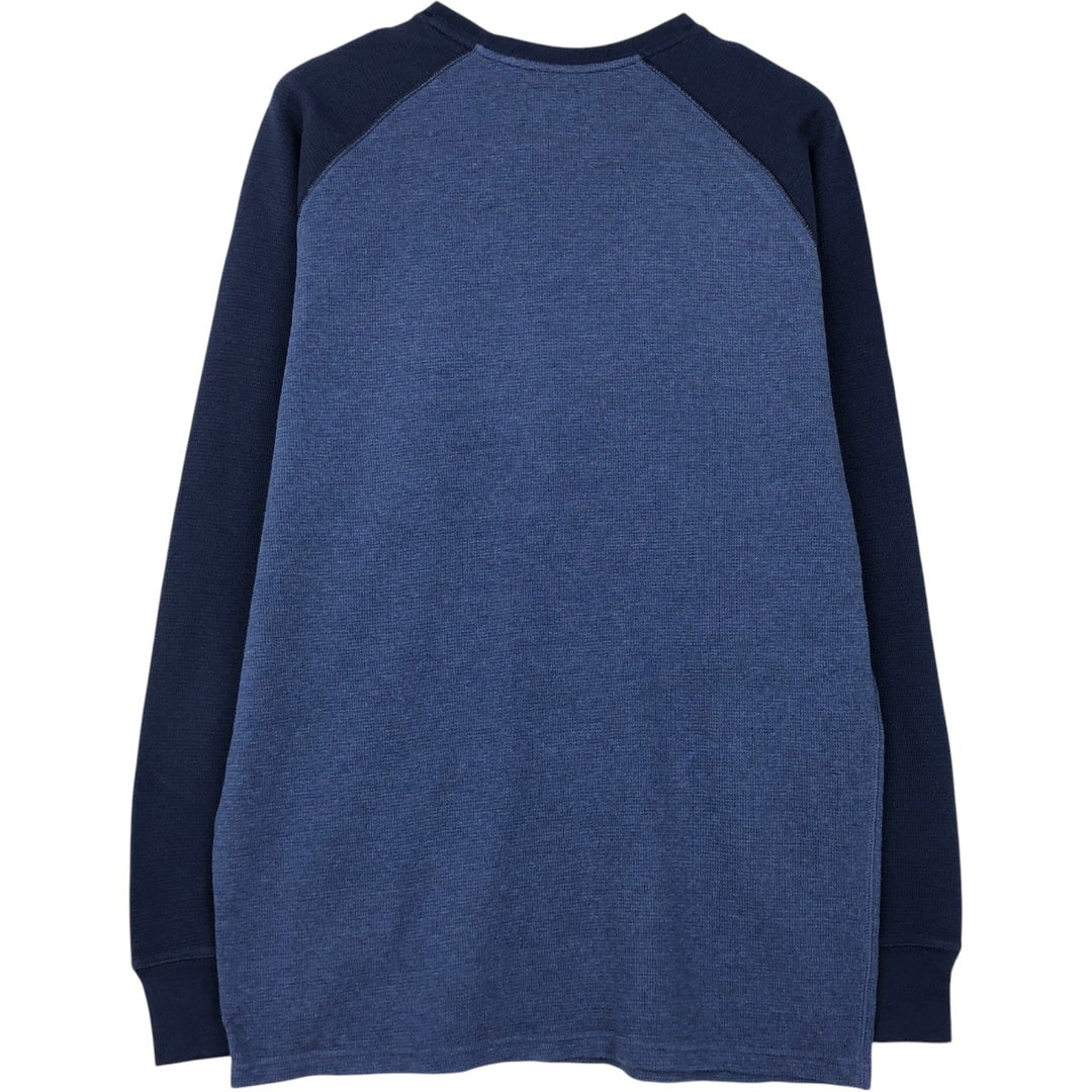 Ralph Lauren POLO RALPH LAUREN Raglan Sleeve Thermal Long-Sleeve T-Shirt, Men's Size XL (approx.) cotton navy blue type Vintage Second Hand
