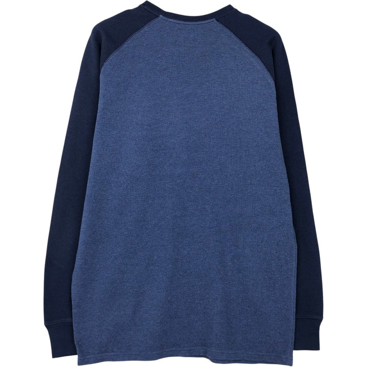 Ralph Lauren POLO RALPH LAUREN Raglan Sleeve Thermal Long-Sleeve T-Shirt, Men's Size XL (approx.) cotton navy blue type Vintage Second Hand
