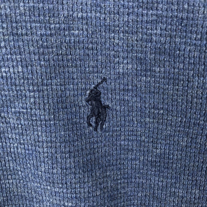 Ralph Lauren POLO RALPH LAUREN Raglan Sleeve Thermal Long-Sleeve T-Shirt, Men's Size XL (approx.) cotton navy blue type Vintage Second Hand