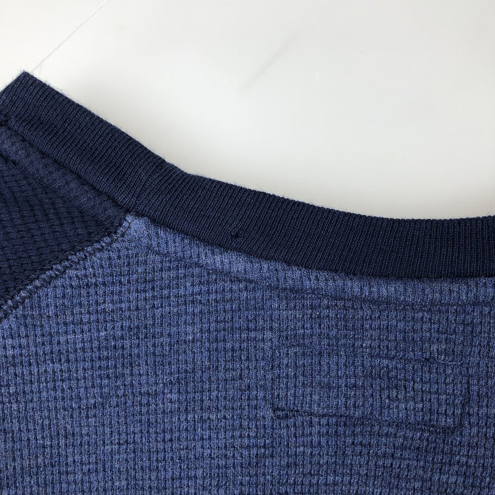 Ralph Lauren POLO RALPH LAUREN Raglan Sleeve Thermal Long-Sleeve T-Shirt, Men's Size XL (approx.) cotton navy blue type Vintage Second Hand
