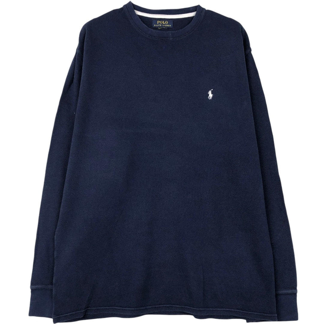 Ralph Lauren POLO RALPH LAUREN Thermal Long T-Shirt Men's Size L unclear navy blue type Vintage Second Hand