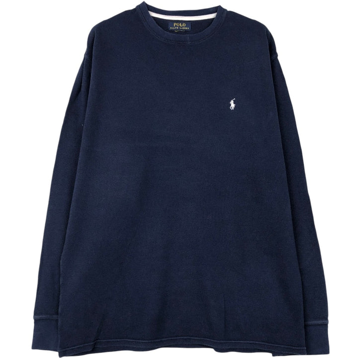 Ralph Lauren POLO RALPH LAUREN Thermal Long T-Shirt Men's Size L unclear navy blue type Vintage Second Hand