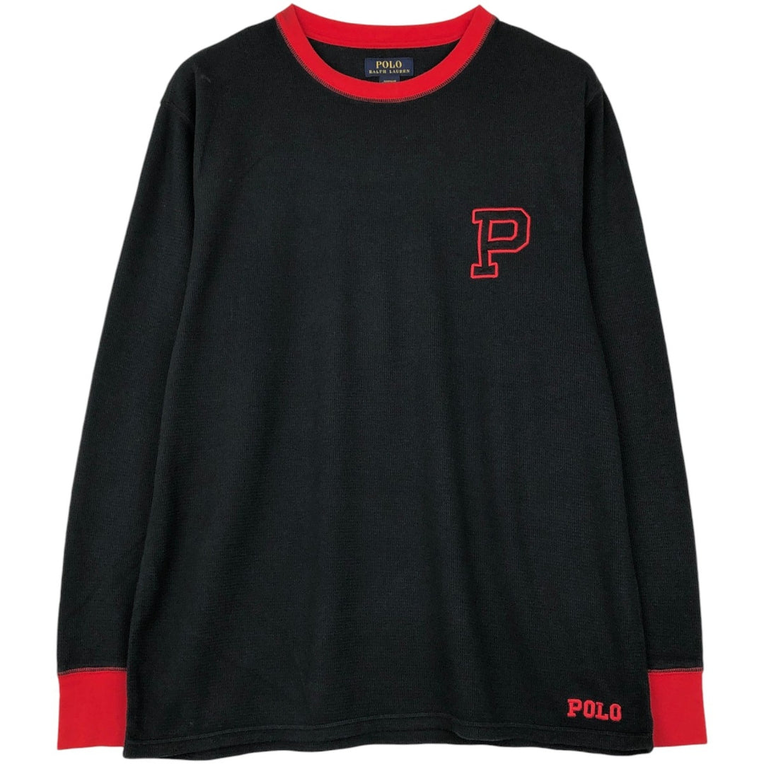 Ralph Lauren POLO RALPH LAUREN Thermal Long T-Shirt Men's XL cotton black type Vintage Second Hand