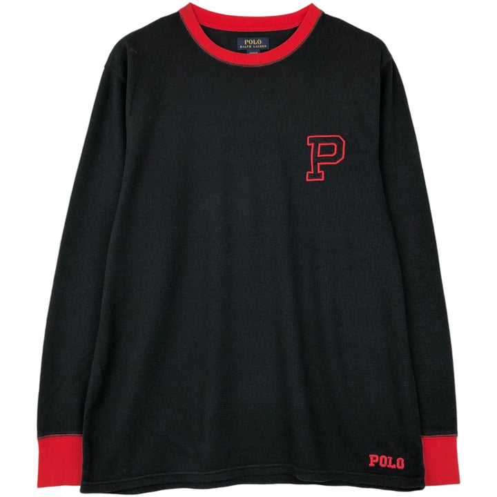 Ralph Lauren POLO RALPH LAUREN Thermal Long T-Shirt Men's XL cotton black type Vintage Second Hand