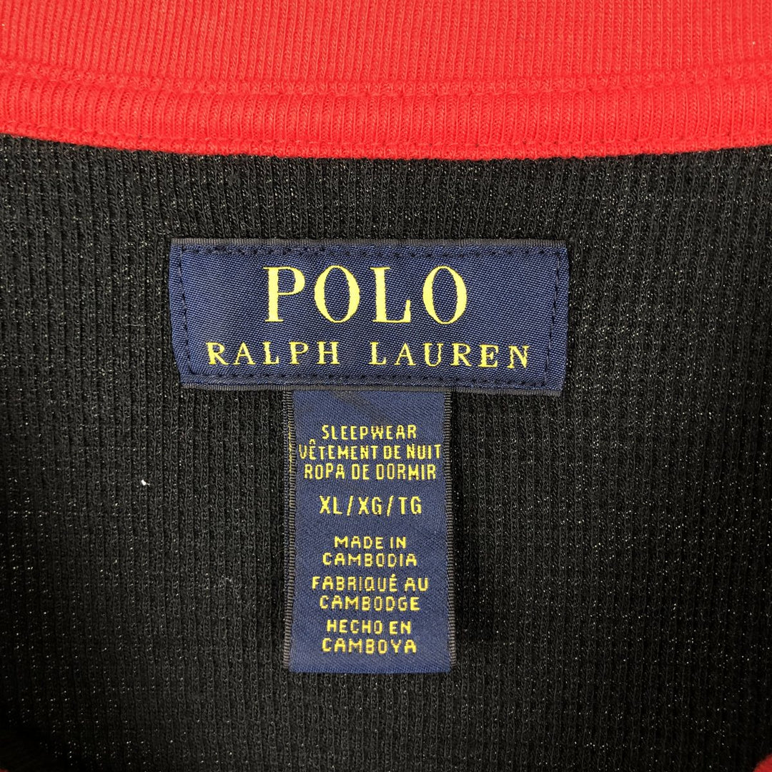 Ralph Lauren POLO RALPH LAUREN Thermal Long T-Shirt Men's XL cotton black type Vintage Second Hand