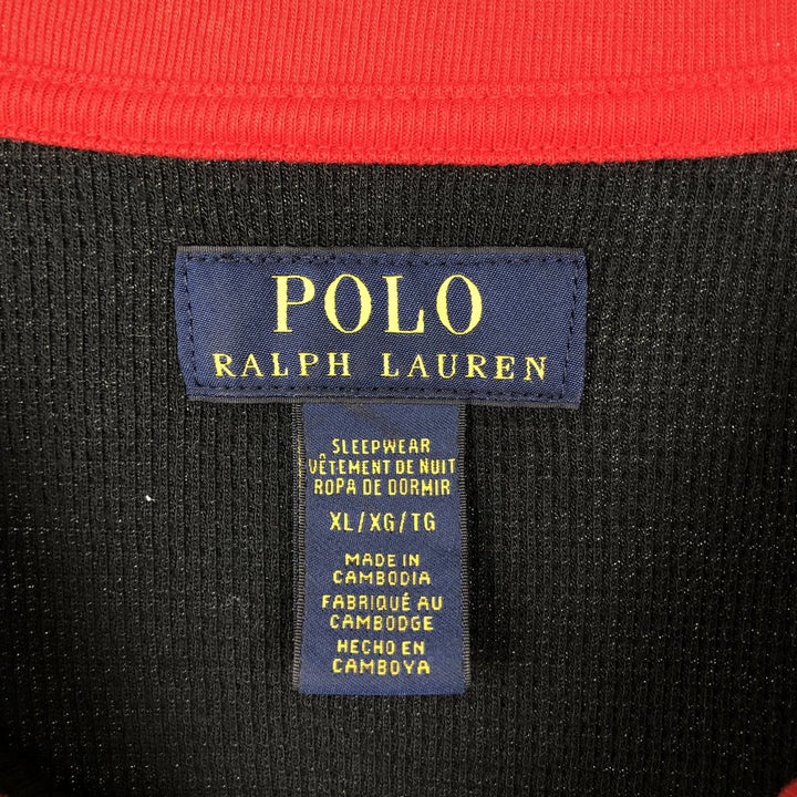 Ralph Lauren POLO RALPH LAUREN Thermal Long T-Shirt Men's XL cotton black type Vintage Second Hand