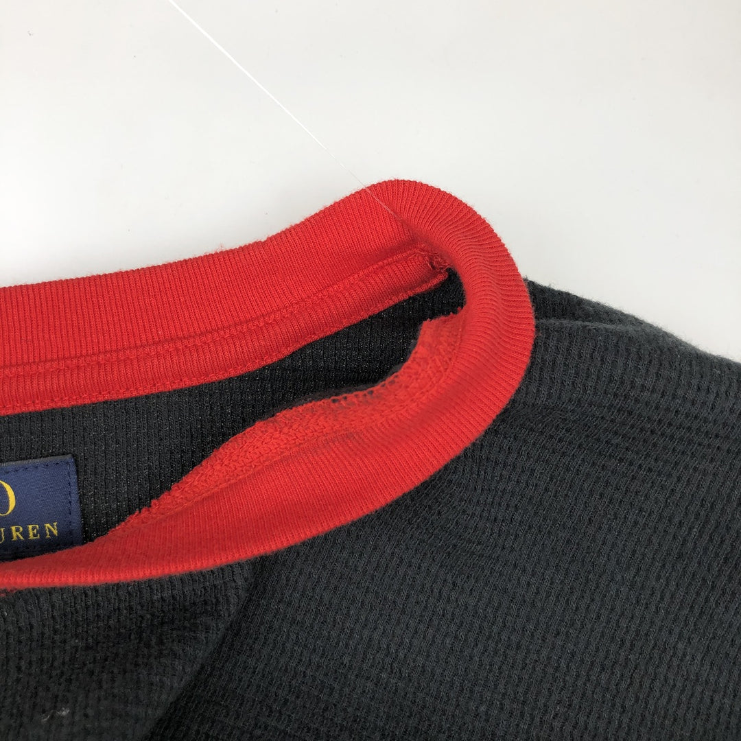 Ralph Lauren POLO RALPH LAUREN Thermal Long T-Shirt Men's XL cotton black type Vintage Second Hand