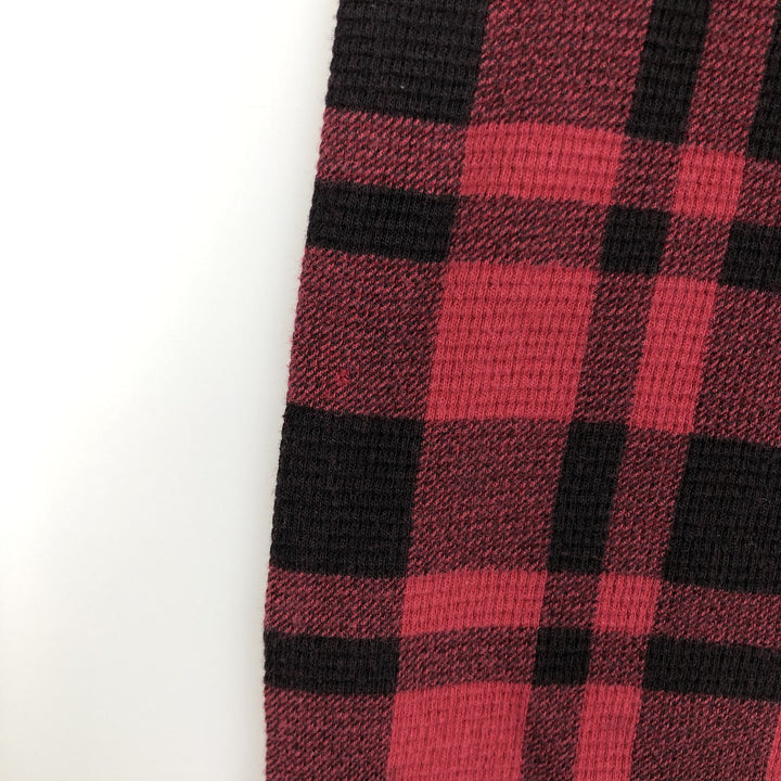 Ralph Lauren POLO RALPH LAUREN Check Pattern Thermal Long-Sleeve T-Shirt, Men's Size L (approx.) cotton black type Vintage Second Hand