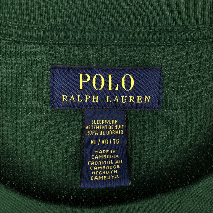 Ralph Lauren POLO RALPH LAUREN SLEEPWEAR Thermal Long T-shirt Honeycomb Men's XL cotton green type Vintage Second Hand