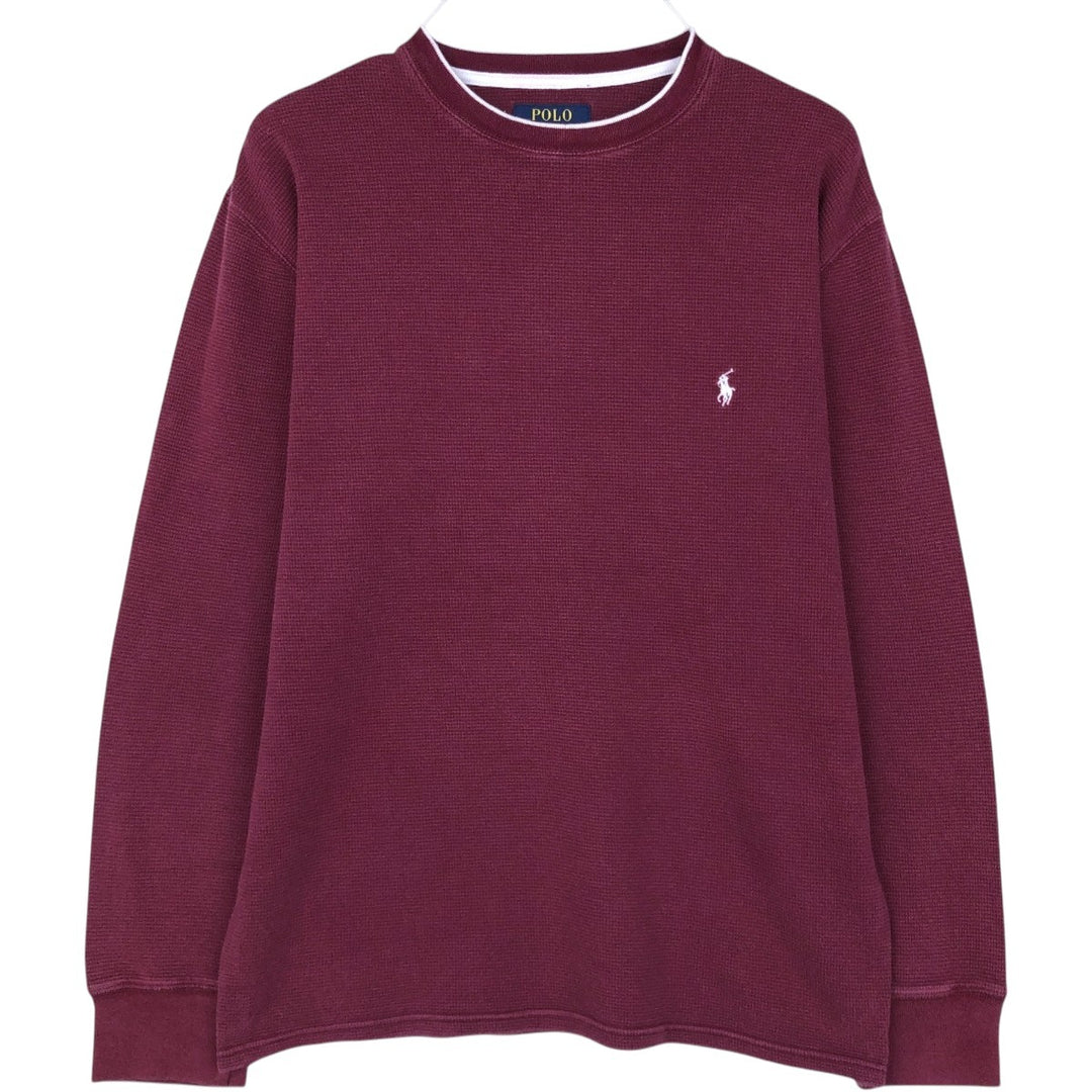 Ralph Lauren POLO RALPH LAUREN Thermal Ron T Waffle Men's L size cotton red type Vintage Second Hand