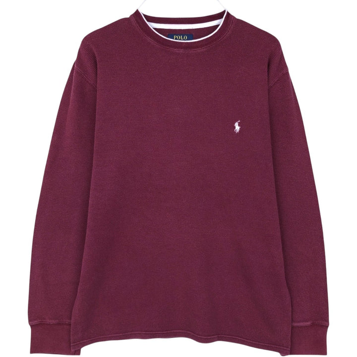 Ralph Lauren POLO RALPH LAUREN Thermal Ron T Waffle Men's L size cotton red type Vintage Second Hand