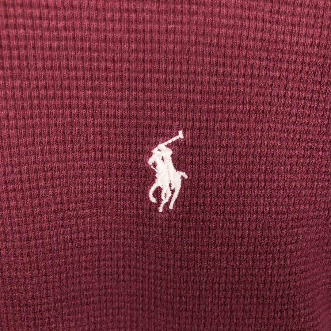 Ralph Lauren POLO RALPH LAUREN Thermal Ron T Waffle Men's L size cotton red type Vintage Second Hand