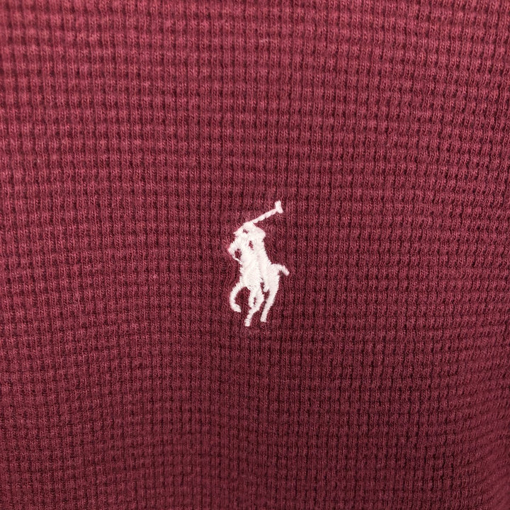 Ralph Lauren POLO RALPH LAUREN Thermal Ron T Waffle Men's L size cotton red type Vintage Second Hand