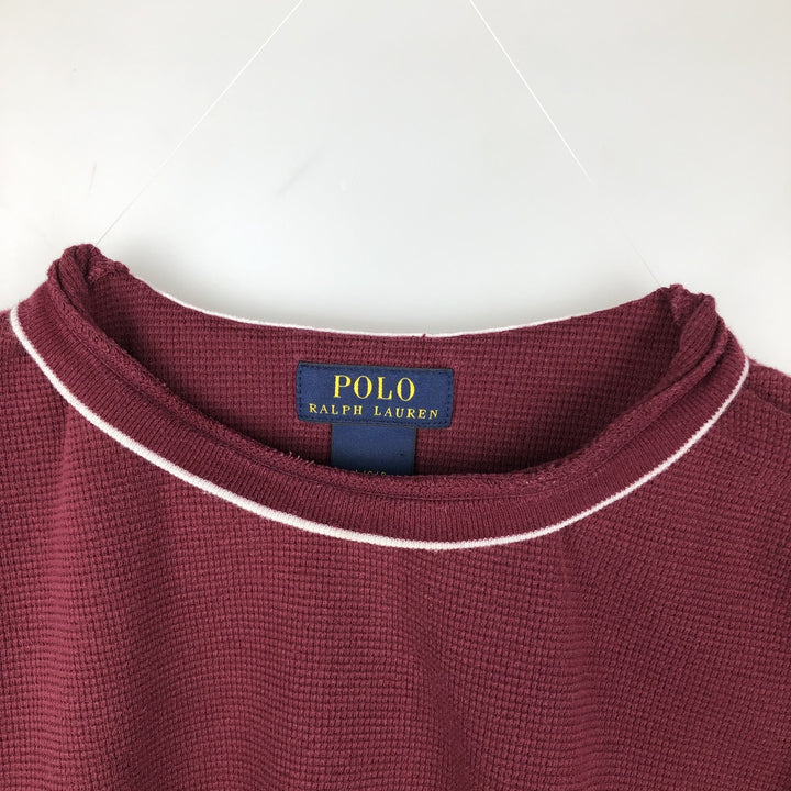 Ralph Lauren POLO RALPH LAUREN Thermal Ron T Waffle Men's L size cotton red type Vintage Second Hand